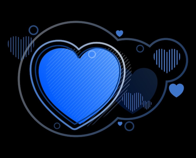 Heart Love Logo Vector Icon Abstracte moderne grafische elementen Dynamisch gekleurde vormen lijn Gradiënt