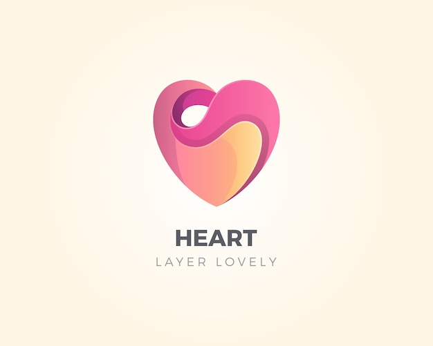 Vettore logo di amore del cuore.