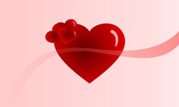 Vector heart love pink romantic background