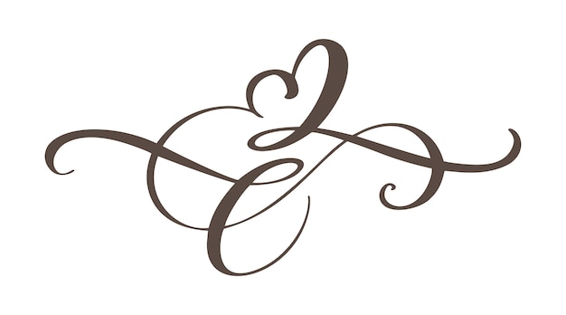 Vector heart love sign forever infinity romantic symbol linked join passion and wedding template