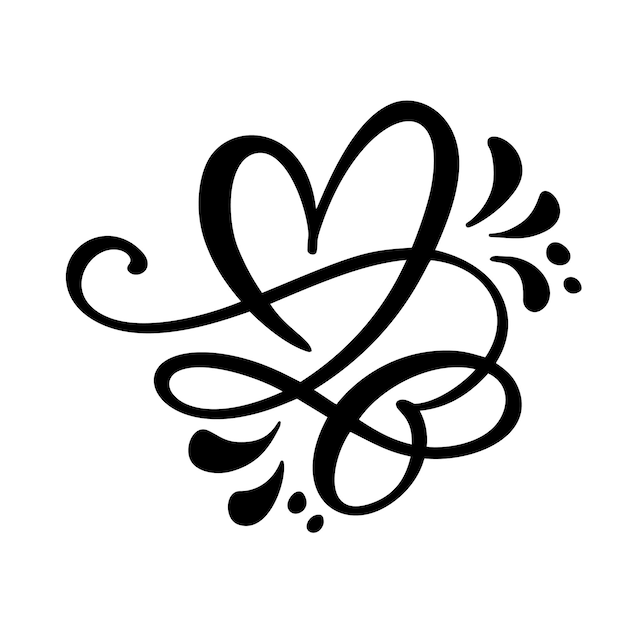 Heart love sign Vector illustration Romantic symbol linked join passion and wedding Design flat