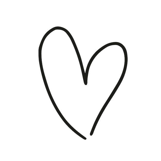 Vector heart love symbol hand drawn sketch simple vector illustration