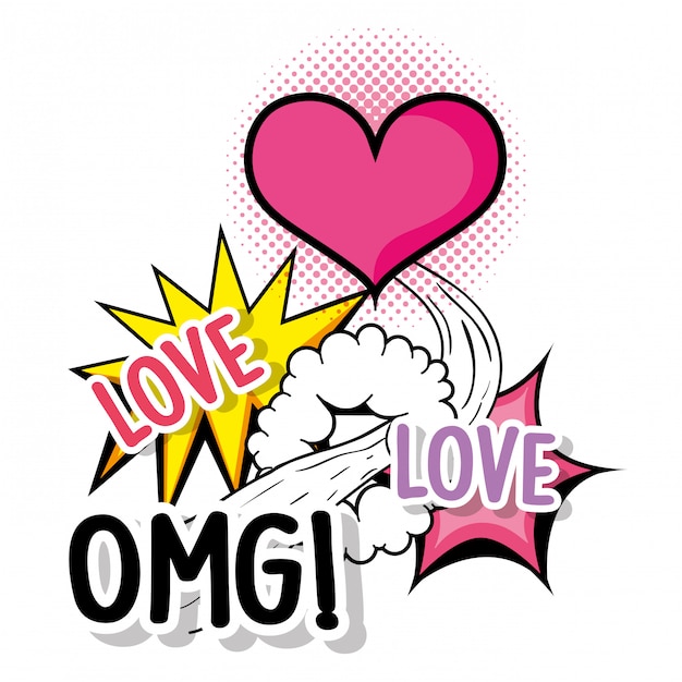 Heart love with omg patch message