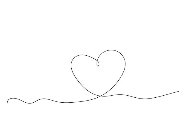 Heart made from line abstract sketch minimalism Romantic hand drawn symbol declaration of love childish expression vector affection and adoration