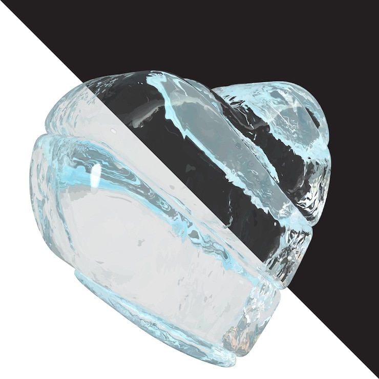 Vector a heart made of ice