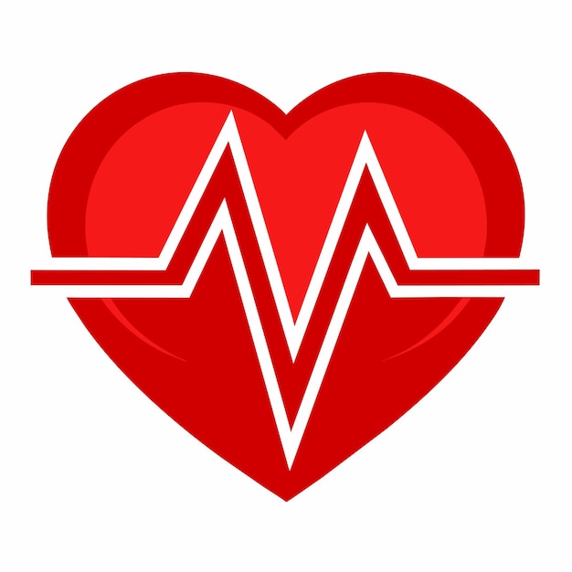 Vettore cardiogramma medico della salute cardiaca adesivo a cartone animato disegnato a mano concetto di icona illustrazione isolata