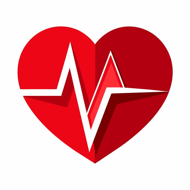 Heart medical health cardiogram hand drawn cartoon sticker icon concept isolated illustration