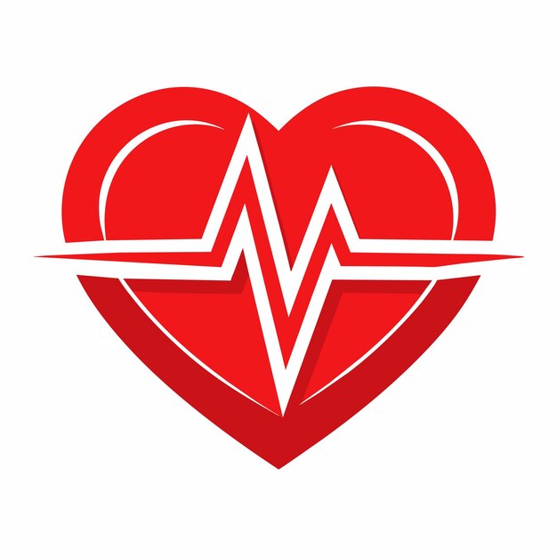 Vector heart medical health cardiogram hand drawn cartoon sticker icon concept isolated illustration