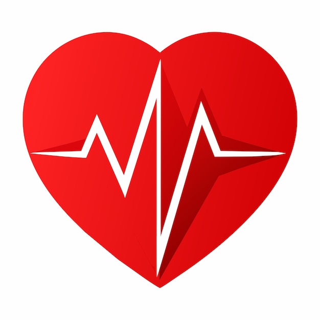 Heart medical health cardiogram hand drawn cartoon sticker icon concept isolated illustration