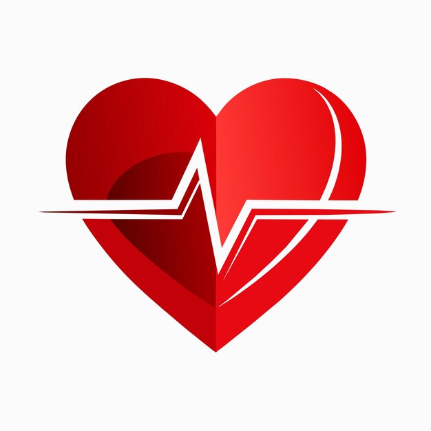 Vector heart medical health cardiogram hand drawn cartoon sticker icon concept isolated illustration