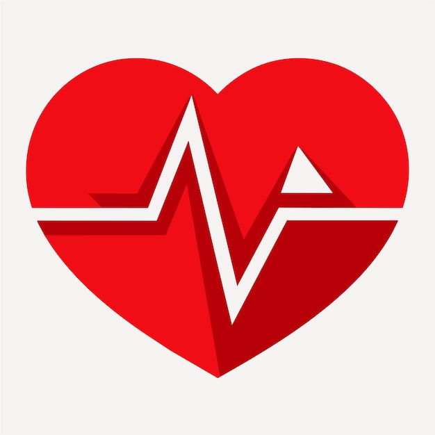 Vector heart medical health cardiogram hand drawn cartoon sticker icon concept isolated illustration