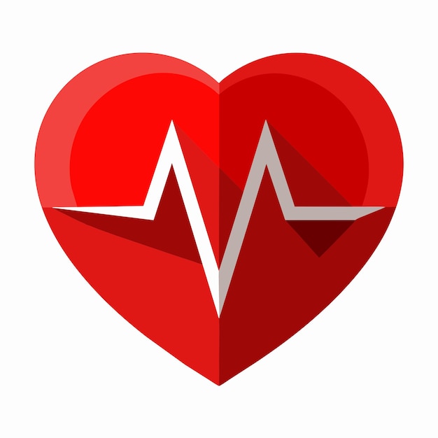 Heart medical health cardiogram hand drawn cartoon sticker icon concept isolated illustration