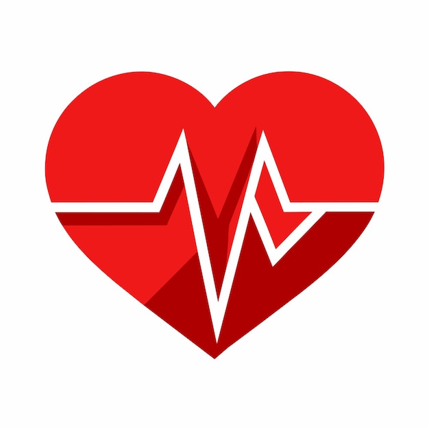 Heart medical health cardiogram hand drawn cartoon sticker icon concept isolated illustration