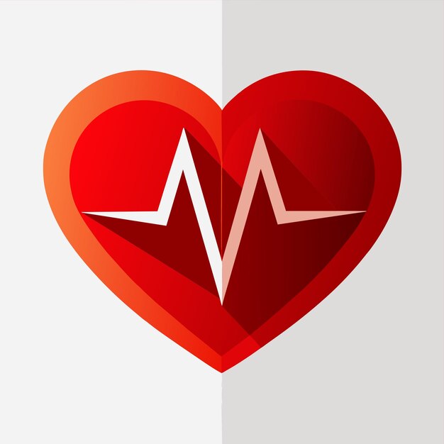 Vector heart medical health cardiogram hand drawn cartoon sticker icon concept isolated illustration