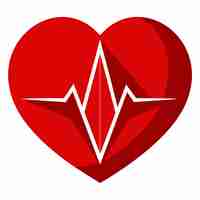 Vector heart medical health cardiogram hand drawn cartoon sticker icon concept isolated illustration