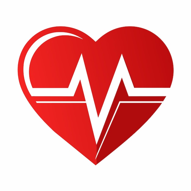 Vector heart medical health cardiogram hand drawn cartoon sticker icon concept isolated illustration