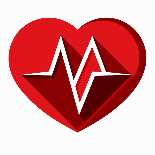 Vector heart medical health cardiogram hand drawn cartoon sticker icon concept isolated illustration