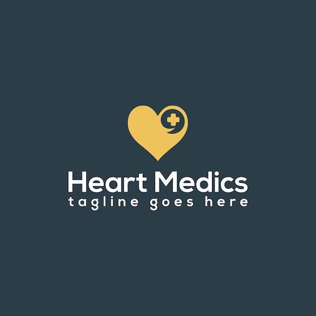 heart medics logo, health care logo, minimalist and business logo design in vector template.