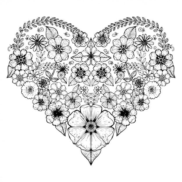 Heart motif of flower ornate