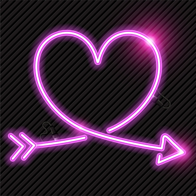 Heart neon banner