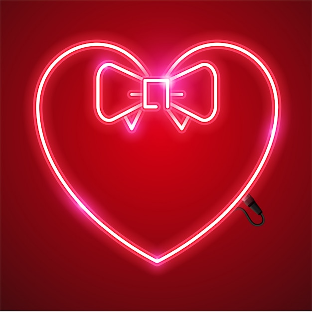 Heart neon banner 