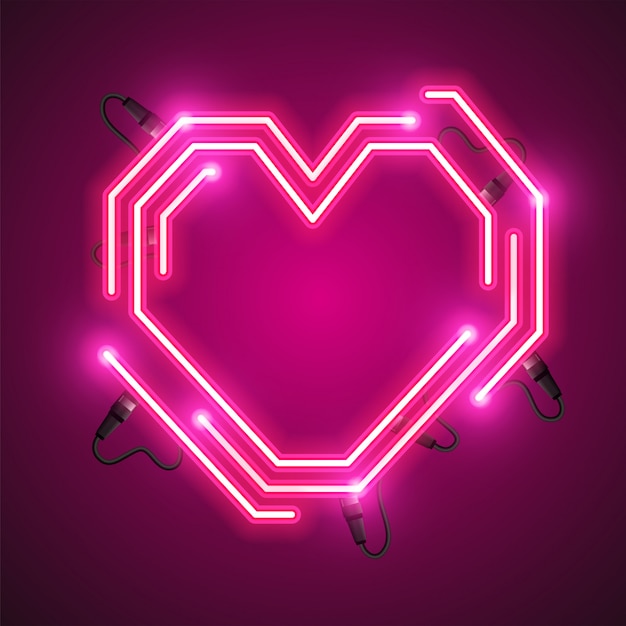 Heart neon banner