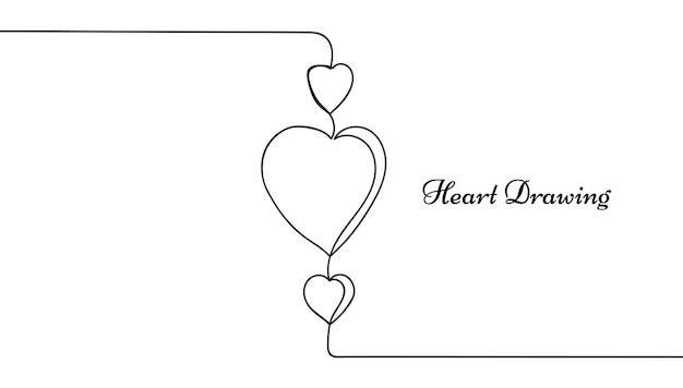 Vector heart outline hand drawn