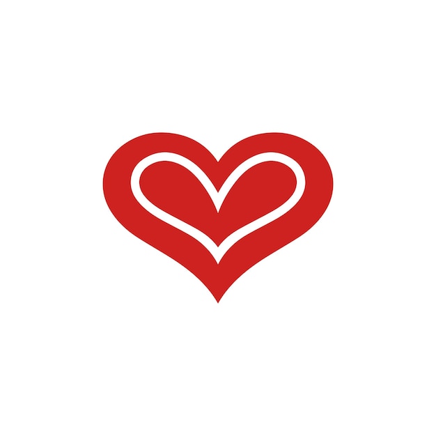 Icona del contorno del cuore moderno stile minimal design piatto illustrazione vettoriale