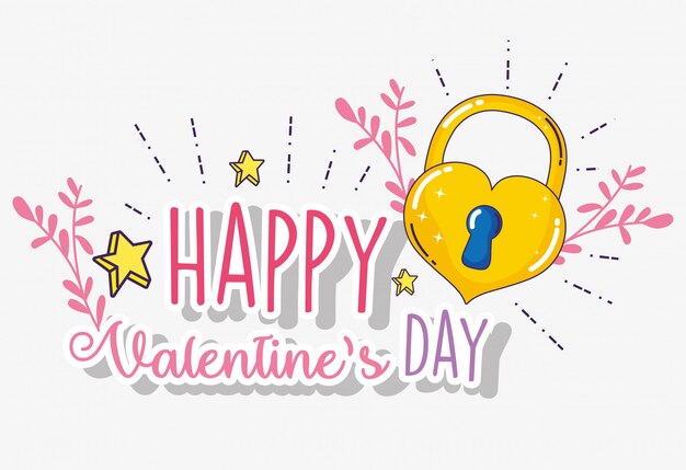 Heart padlock to valentine day celebration