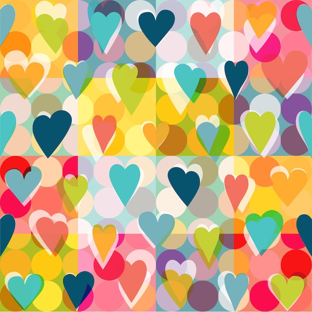 Heart pattern background Color design vector