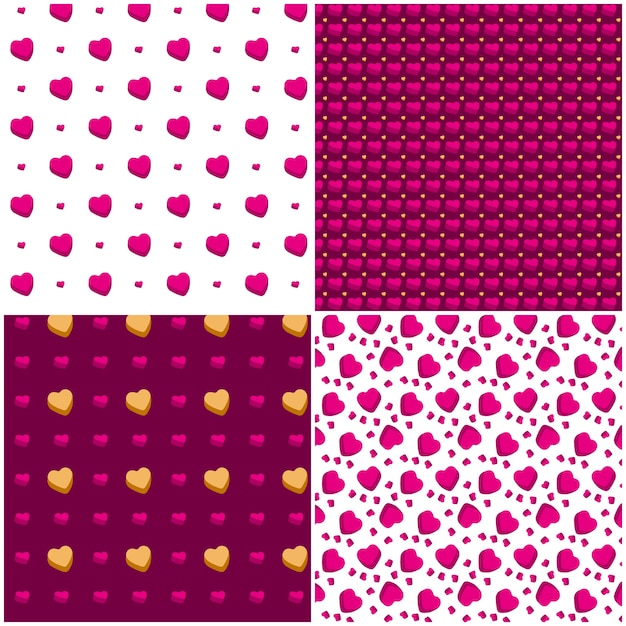 heart pattern set. St Valentine background 