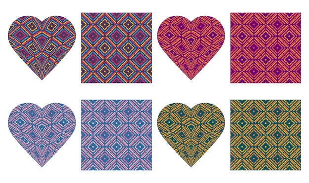 Vector heart patterns