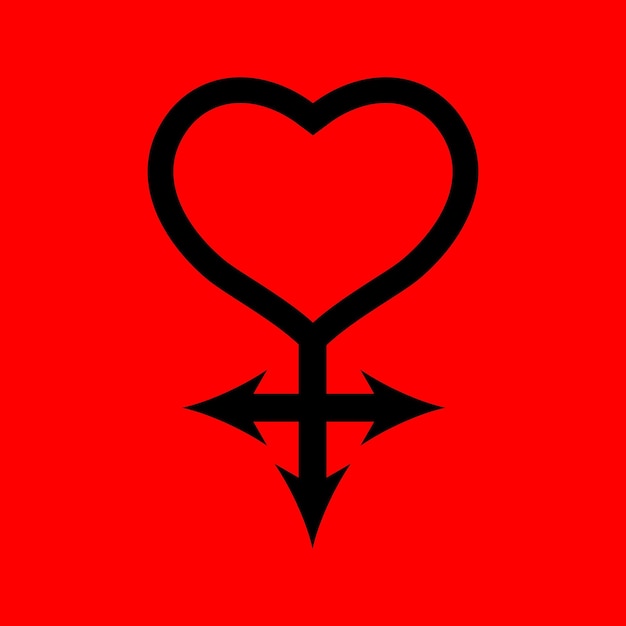 Heart Pentagram Inverted Heartagram Sign Symbol of love and hate pentagram