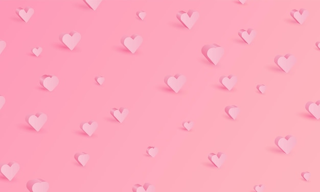 Colore rosa cuore di sfondo sfumato per il sito web del prodotto di visualizzazione per il design vettoriale di san valentino