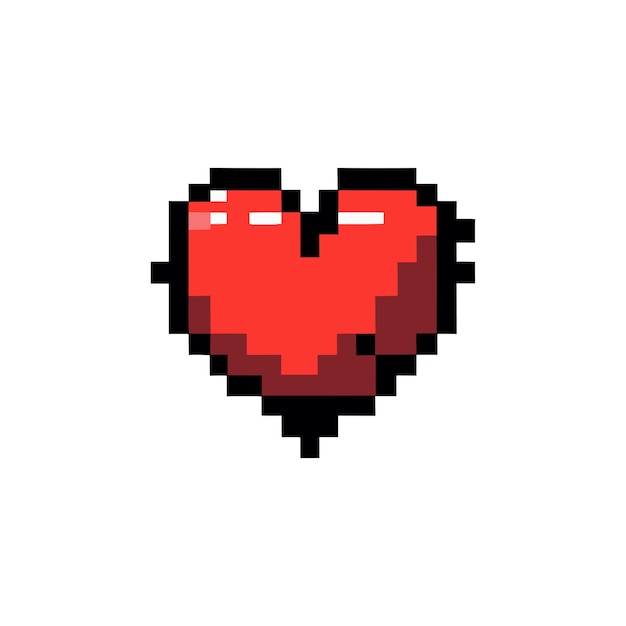 Vector heart pixel icon