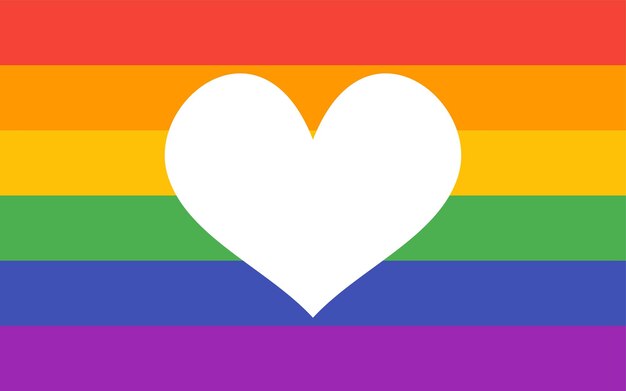 하트 인 레인보우 컬러 이미지 마크 LGBT