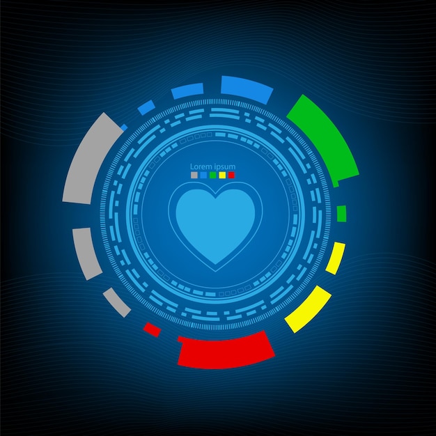 heart rate monitor AI hologram vector concept for future technology element background business