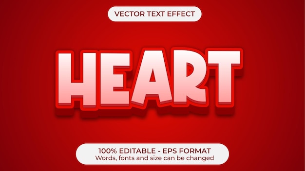 Heart Red Vector Text Effect