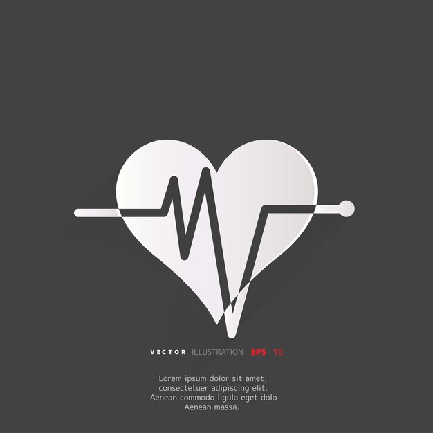 Vector heart rhytm cardiogramm medical icon