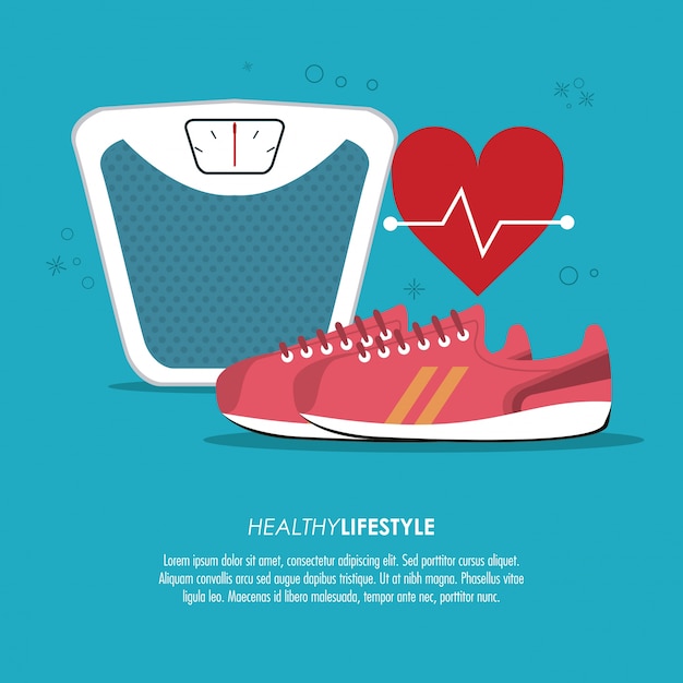 Heart scale and shoes icon