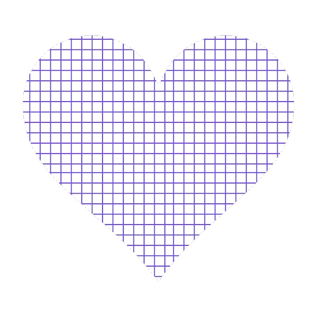 Heart in a school cage on a white background