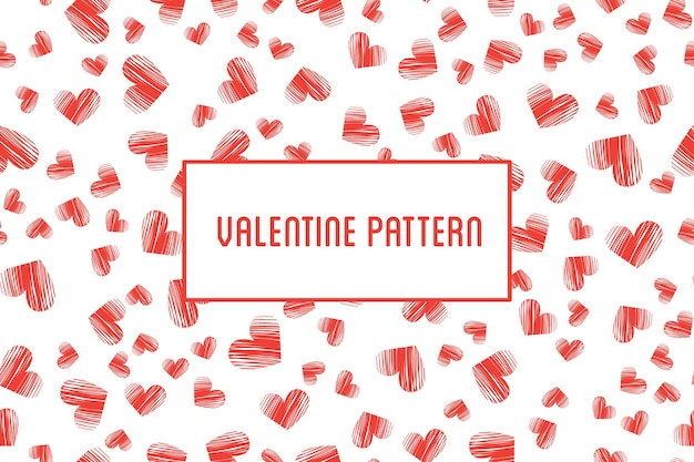 heart seamless pattern. St Valentine design of hearts hand drawn art icons.