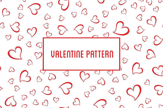 heart seamless pattern. St Valentine design of hearts hand drawn art icons.