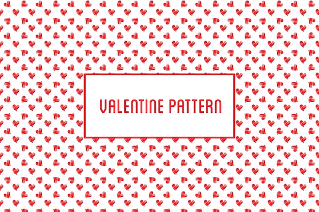 heart seamless pattern. St Valentine design of hearts hand drawn art icons.