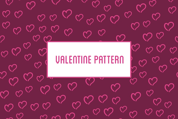 heart seamless pattern. St Valentine red background of hearts hand drawn art icons.