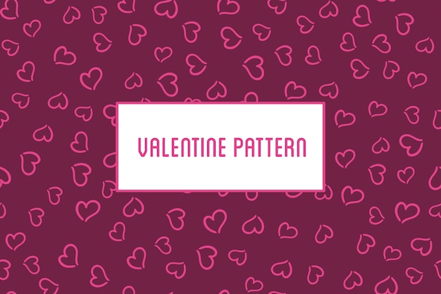 heart seamless pattern. St Valentine red background of hearts hand drawn art icons.