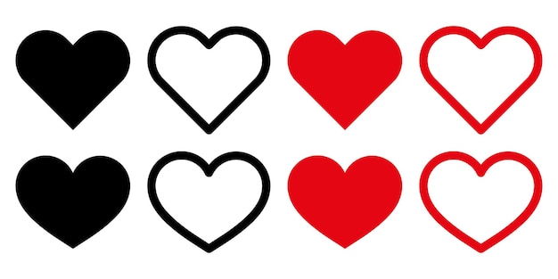 Vector heart set. love, romance concept. happy valentines day decoration. vector illustration. stock image.