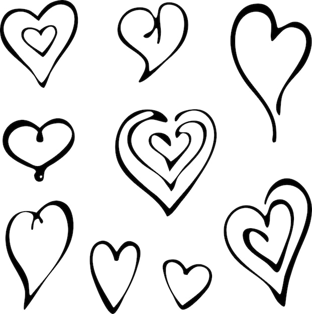 Vector heart set