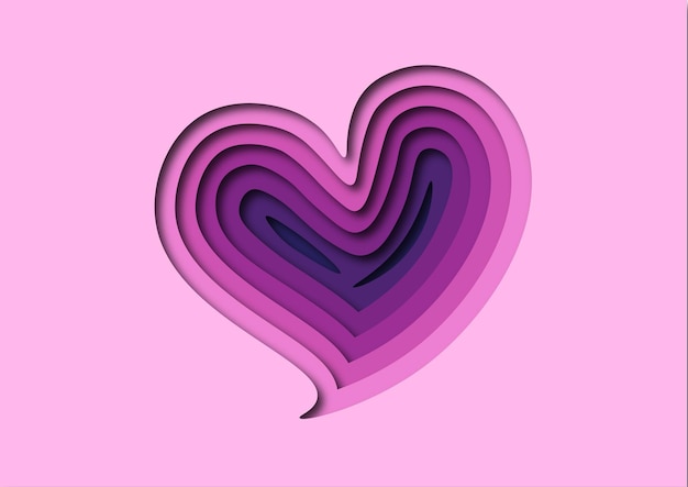 Vector heart shadow cut out