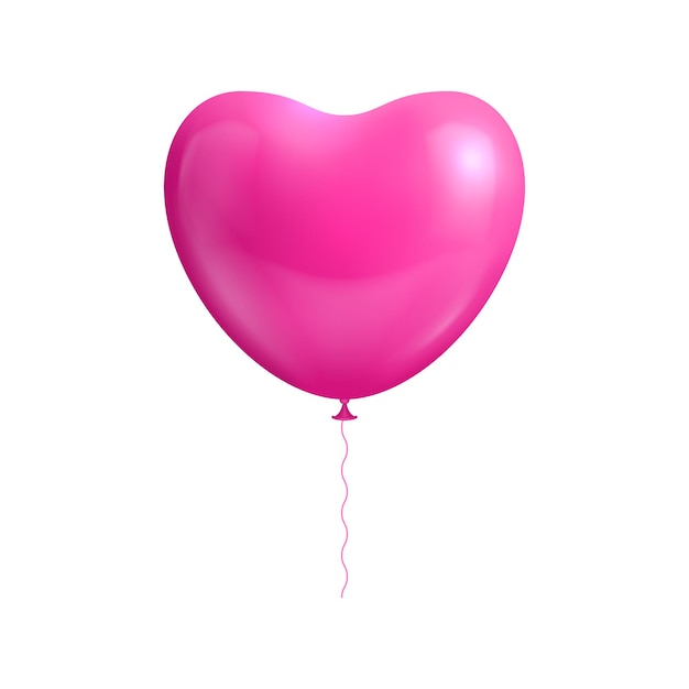 Vector heart shape balloon isolated balloon heart shaped isolated pink for designers and illustrators gasbag pink color in the form of a vector illustration